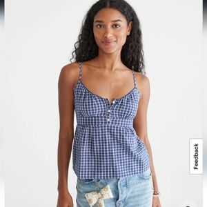 Aeropostale Blue Plaid Spaghetti-Strap Camisole